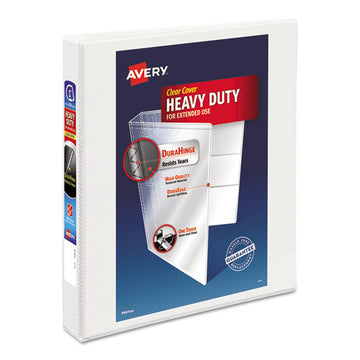 Avery® Heavy-duty View Binder With Durahinge And One Touch Ezd Rings, 3 Rings, 1" Capacity, 11 X 8.5, White freeshipping - TVN Wholesale